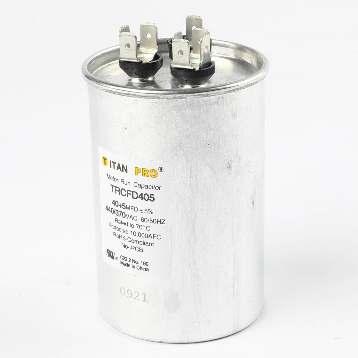 Diversitech TRCFD405 40+5 MFD 440/370V Round Dual Run Capacitor