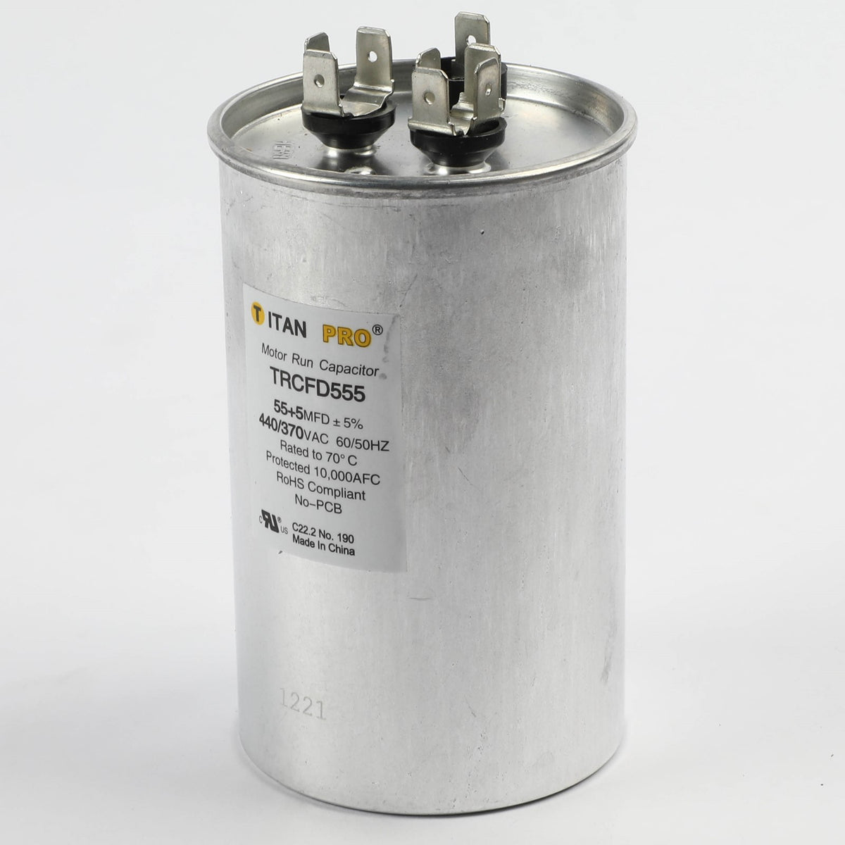 Diversitech TRCFD555 55+5 MFD 440/370V Round Dual Run Capacitor