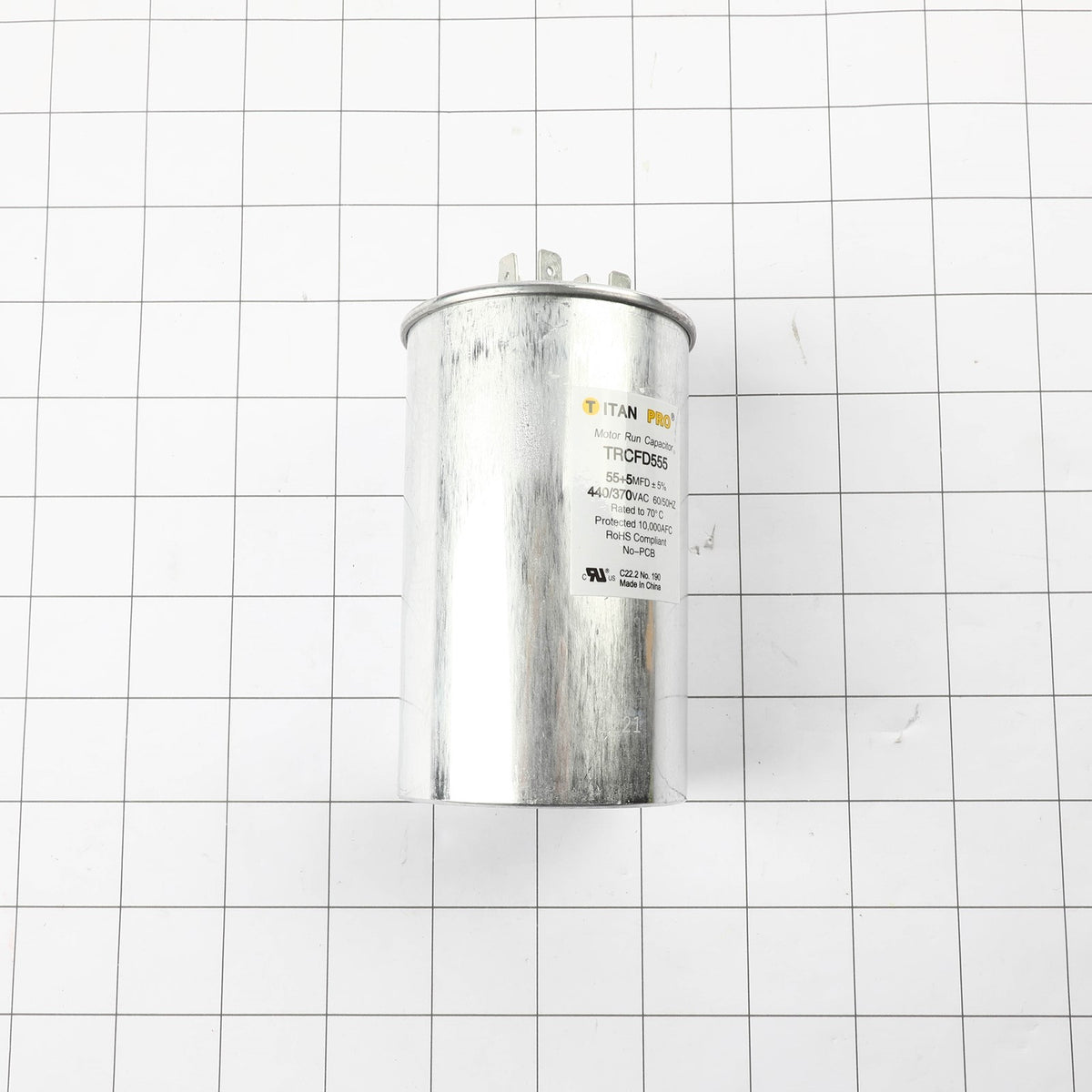 Diversitech TRCFD555 55+5 MFD 440/370V Round Dual Run Capacitor