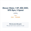 Packard 43596 Blower Motor, 1 HP, 208-230V, 1075 RPM, 3 Speed - genuine OEM appliance part, photo coming soon