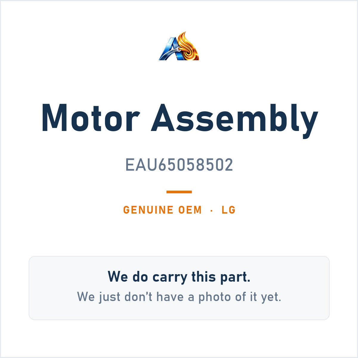 LG EAU65058502 Motor Assembly - genuine OEM appliance part, photo coming soon