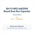 Diversitech TRCFD5075 50+7.5 MFD 440/370V Round Dual Run Capacitor - genuine OEM appliance part, photo coming soon