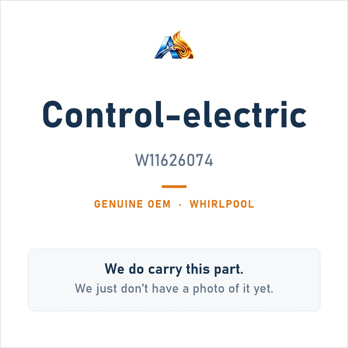 Whirlpool W11626074 Control-Electric - genuine OEM appliance part, photo coming soon