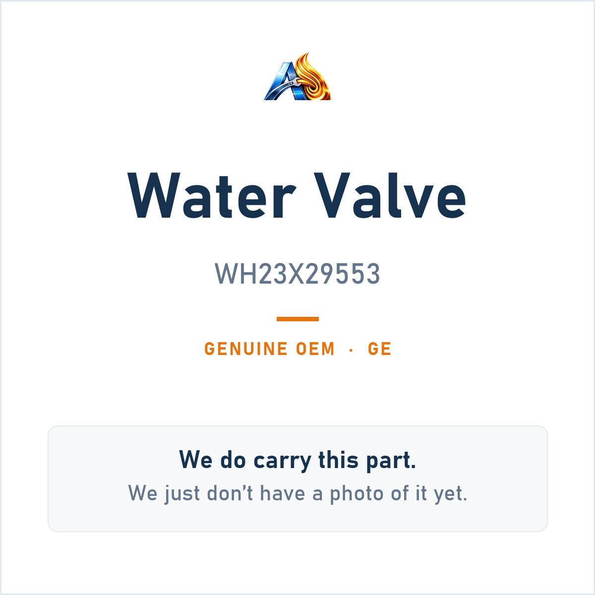 GE WH23X29553 Water Valve - genuine OEM appliance part, photo coming soon